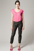 Jeans enduit 7/8 jambes zippées