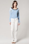 Jeans large blanc taille basse