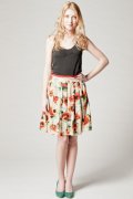 Jupe fleurie en soie 