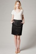 Jupe genou en satin de coton 