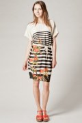 Robe tunique imprimée à rayures