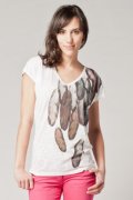 Tee-shirt à motif plumes