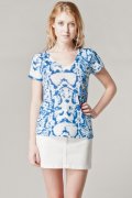 T shirt coton flammé à motif python 