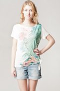 Tee-shirt à manches courtes imprimé tropical vert