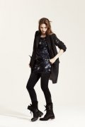 Top à motif jean noir et bottines ICODE collection femme automne-hiver 2010-2011