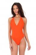 Pain de Sucre collection printemps été 2011 maillot de bain une pièce orange flashy decolleté