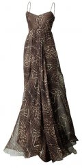 Robe longue H&M fluide marron imprimé sauvage été 2011