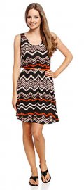 Robe ceinture motif zigzag 