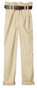 Pantalon beige ceinturé H&M cargo pant collection printemps été 2011 femme