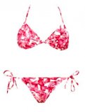 Bikini floral rose et blanc Eres et Longchamp, collection printemps-été 2011