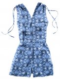 Combi-short H&M bleue a imprimé graphique et fronces sur les épaules collection femme été 2011 plage WaterAid