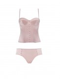 Bustier et culotte Cherry Blossom Girl pour Etam en satin rose romantique collection été 2011