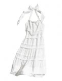 Robe blanche à col collier noué en polyester recycle Conscious Collection H&M Femmes Printemps-Eté 2011