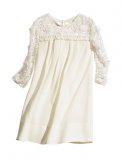 Robe blanc cassé en polyester recyclé Conscious Collection pour femmes H&M Printemps-Eté 2011