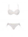 Soutien gorge bandeau et culotte blancs dentelle collection Cherry Blossom Girl pour Etam été 2011