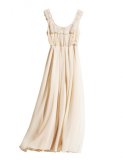 Robe longue à fronces taille empire couleur crème en polyester recyclé Conscious Collection H&M Femmes Printemps-Eté 2011
