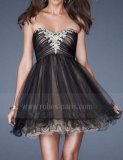 Bustier en organza à bas virevolant 