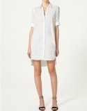 Chemise longue blanche Zara collection été 2011 a manches courtes boutonnése