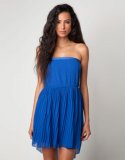 Robe bustier bleue plissée