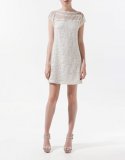 Robe droite brodée