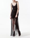 Robe longue maille filet noir