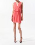 Robe rose à taille élastique 