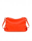 Sac bandoulière orange avec plis sur les côtés