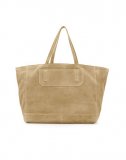 Sac shopper en cuir enduit beige