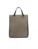 Sac shopper passés en cuir de vache gris