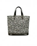 Sac shopper tissé léopard
