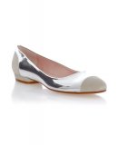 Ballerines bi-matières et à effet miroir
