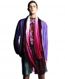 Cardigan violet et écharpe xxl H&M homme été 2010