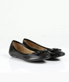 Ballerines noires effet cuir avec semelles antidérapantes