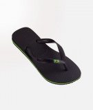 Paire de tongs noirs décor drapeau brésilien