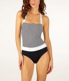 Maillot de bain graphique 1 pièce gris blanc noir Etam collection Printemps-été 2012