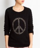 Peace, le signe de paix en strass 