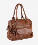 Grand sac Camel effet froncé poche et compartiment extérieurs