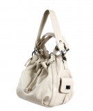 Sac seau blanc cassé double porté 
