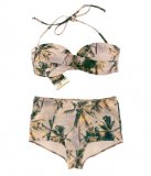 Bikini culotte haute bandeau bretelles amovibles imprimé hawaïen H&M for Water collection été 2012