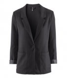 Blazer noir à coupe droite sans doublure 