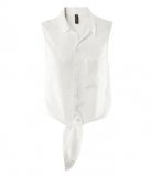 Blouse courte sans manche en viscose souple 