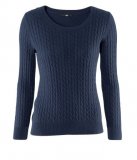 Pull en maille fine tressée sur le devant