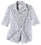 Chemise manches courtes bleue et blanche a imprimé feuilles collection WaterAid et H&M femme 2011