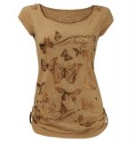 Tee shirt Grain De Malice imprimé papillons or collection été 2011 femme