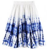 H&M collection femme plage WaterAid 2011 jupe blanche imprimé tie and dye bleu