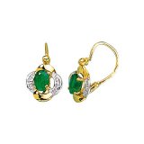 Boucles d’oreille or jaune et or rhodié émeraude ovale Maty Collection Automne Hiver 2011/2012