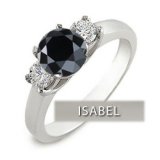 Bague de fiançailles avec un diamant noir chez Isabel.com
