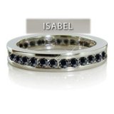 Bague éternité avec des diamants noirs sur isabel.com