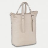 Cabas vertical en cuir couleur crème