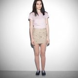 Jupe beige imprimé hirondelles 